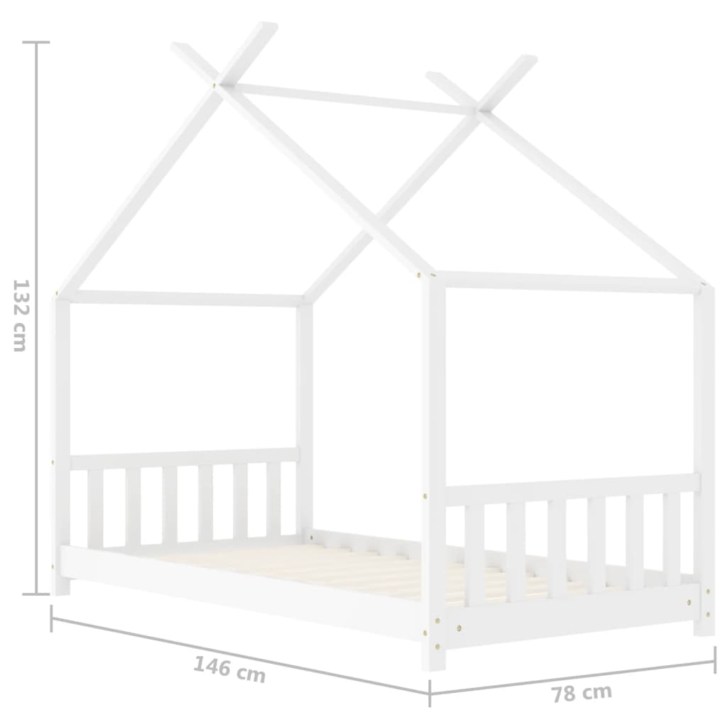 Kinderbedframe massief grenenhout wit 70x140 cm is nu te koop bij PeponiXL, paradijselijk wonen!