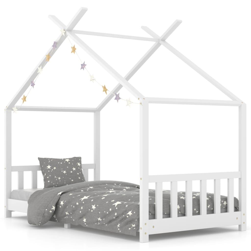 Kinderbedframe massief grenenhout wit 90x200 cm is nu te koop bij PeponiXL, paradijselijk wonen!
