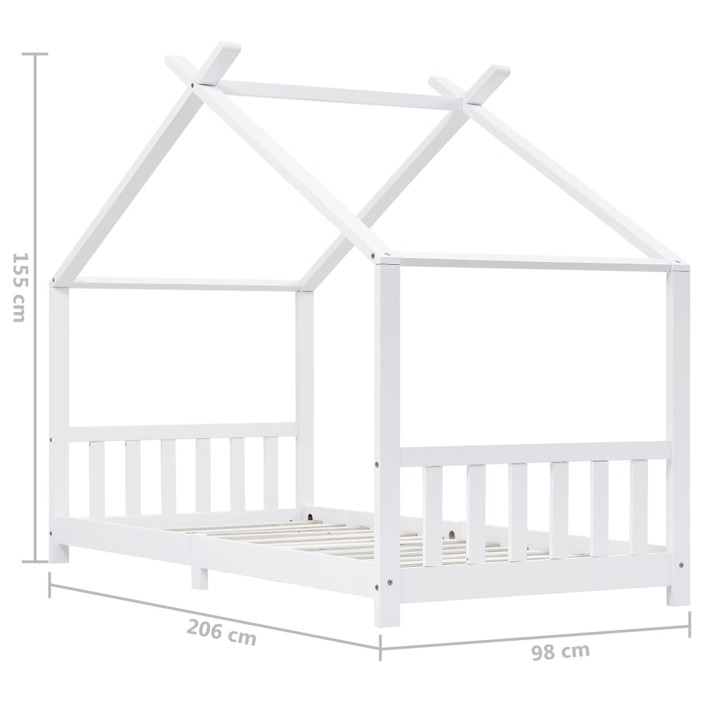 Kinderbedframe massief grenenhout wit 90x200 cm is nu te koop bij PeponiXL, paradijselijk wonen!