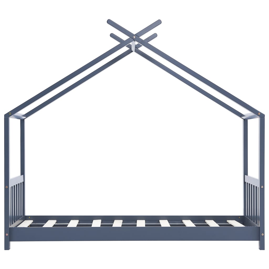 Kinderbedframe massief grenenhout grijs 70x140 cm is nu te koop bij PeponiXL, paradijselijk wonen!