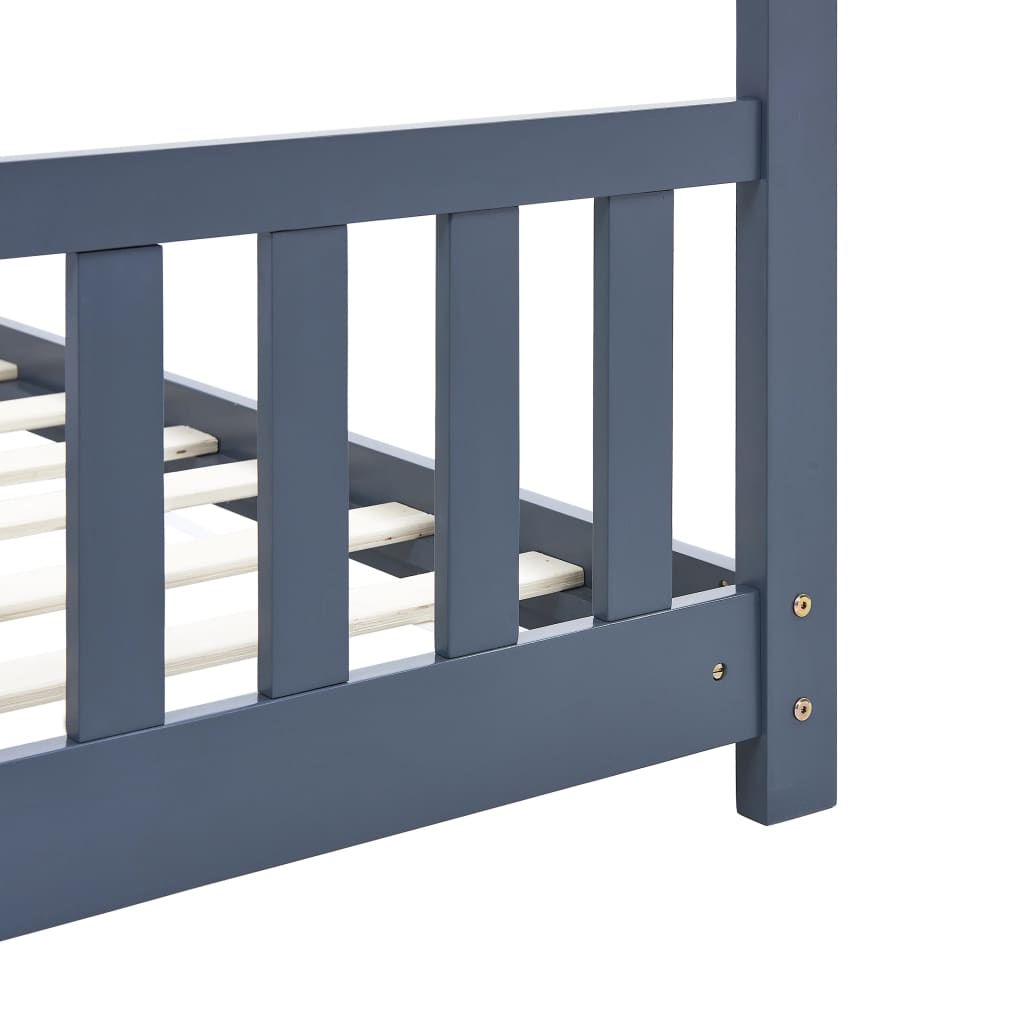 Kinderbedframe massief grenenhout grijs 70x140 cm is nu te koop bij PeponiXL, paradijselijk wonen!