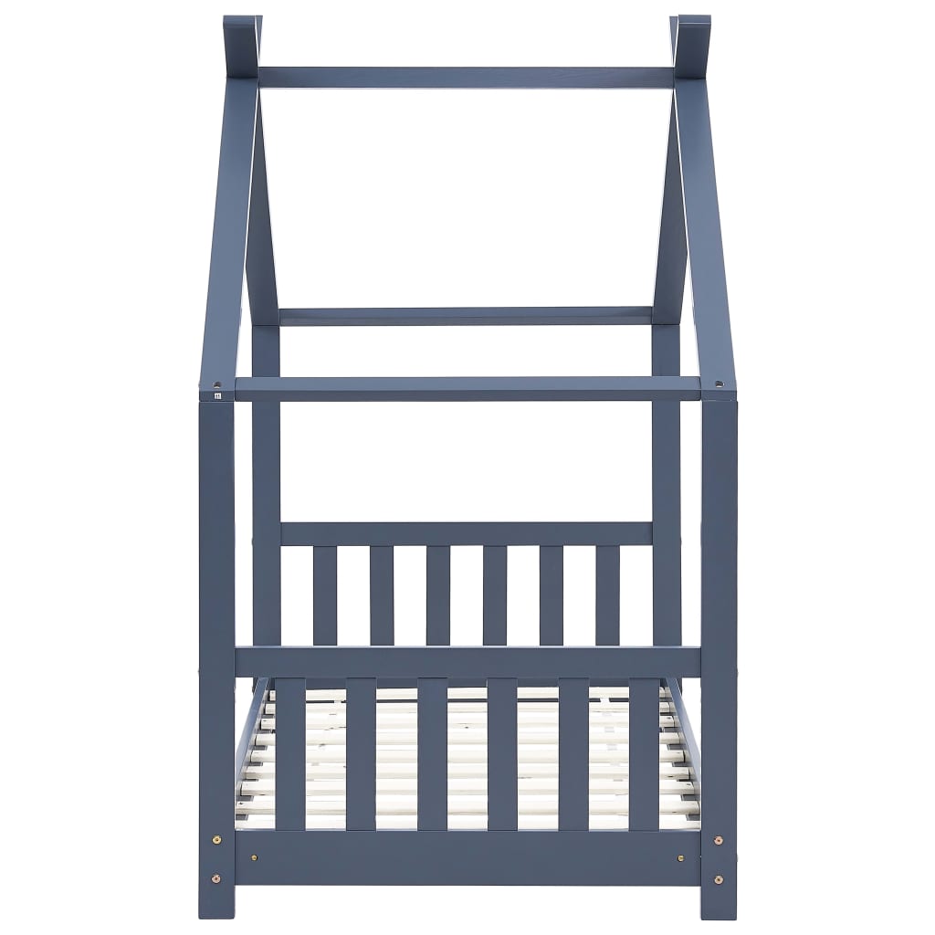 Kinderbedframe massief grenenhout grijs 80x160 cm is nu te koop bij PeponiXL, paradijselijk wonen!