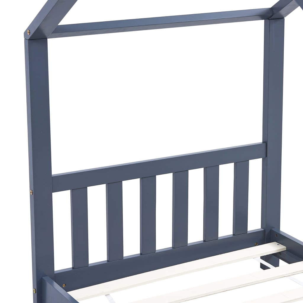 Kinderbedframe massief grenenhout grijs 80x160 cm is nu te koop bij PeponiXL, paradijselijk wonen!