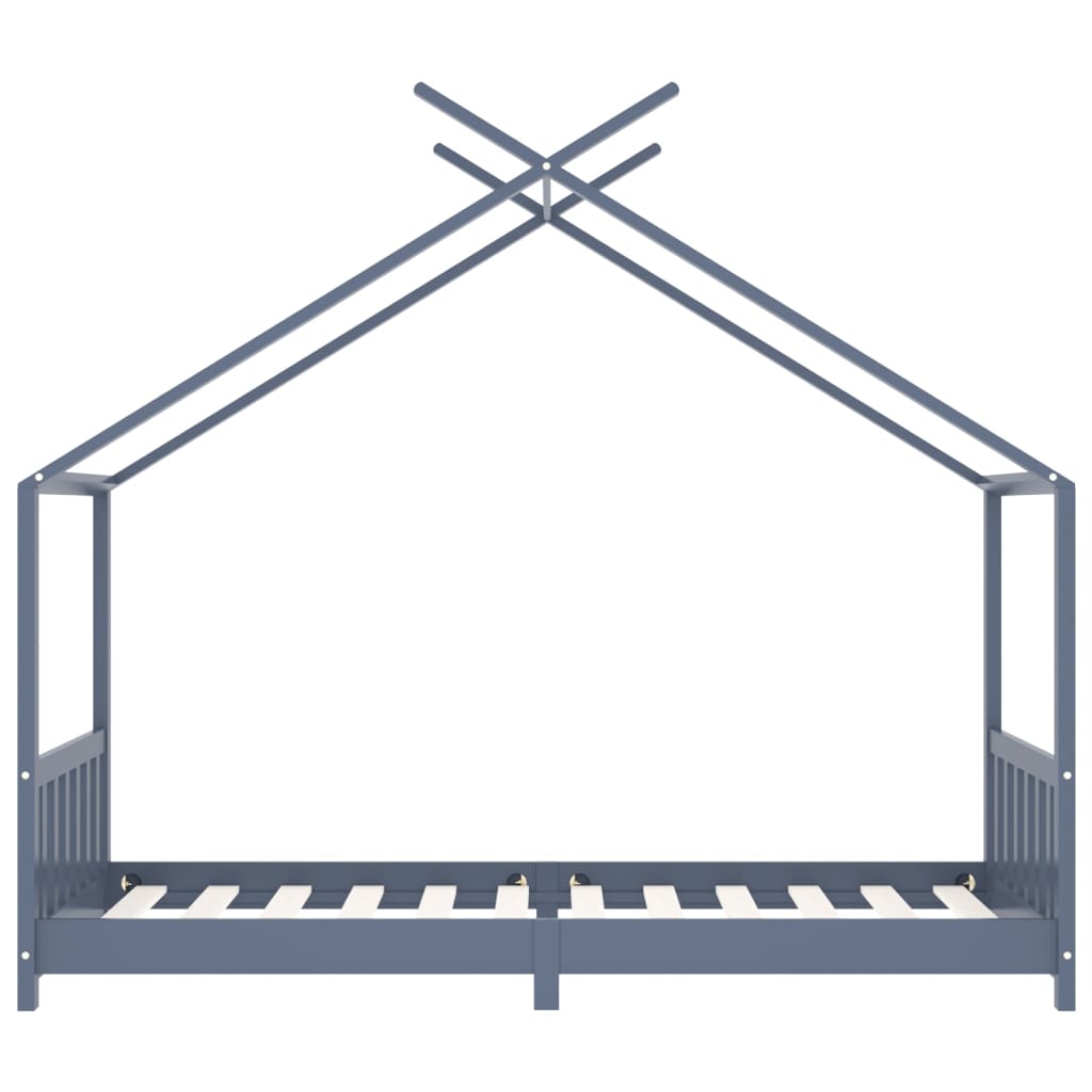 Kinderbedframe massief grenenhout grijs 90x200 cm is nu te koop bij PeponiXL, paradijselijk wonen!