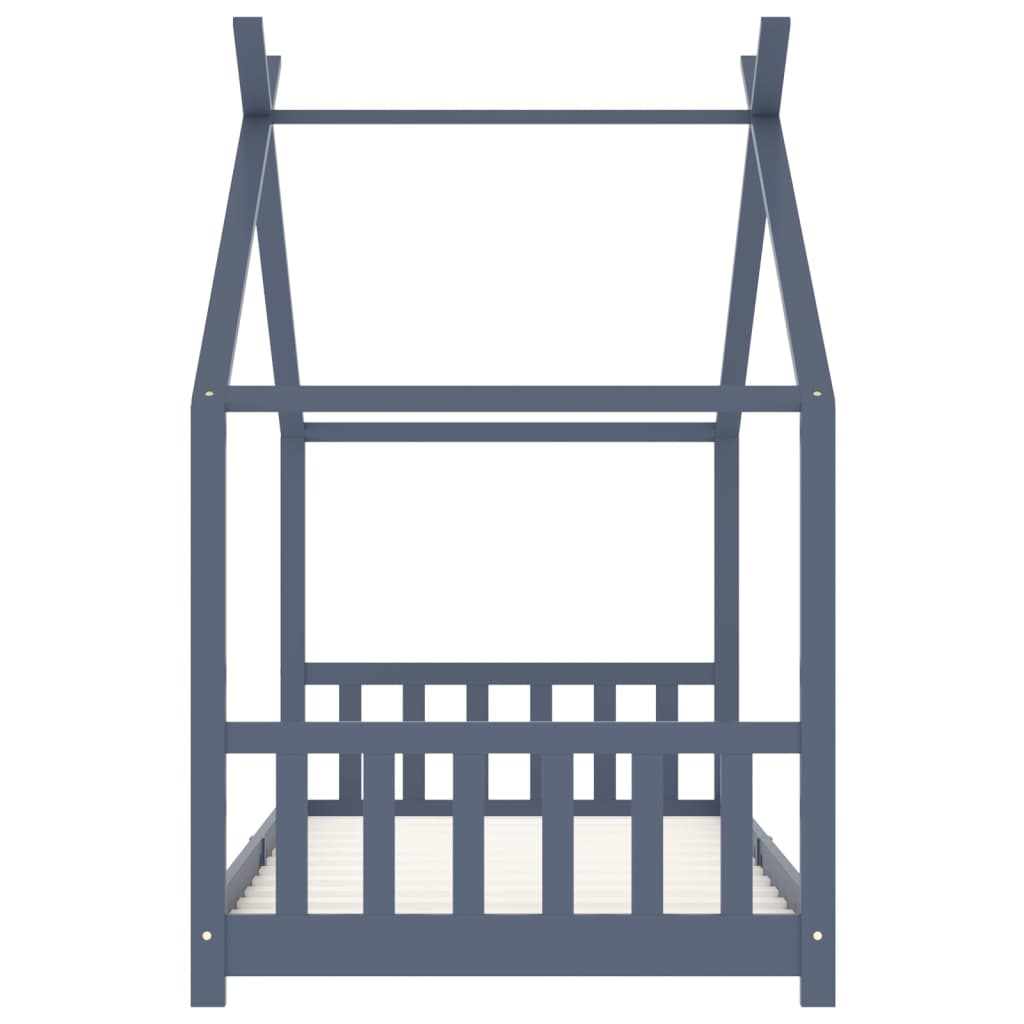 Kinderbedframe massief grenenhout grijs 90x200 cm is nu te koop bij PeponiXL, paradijselijk wonen!