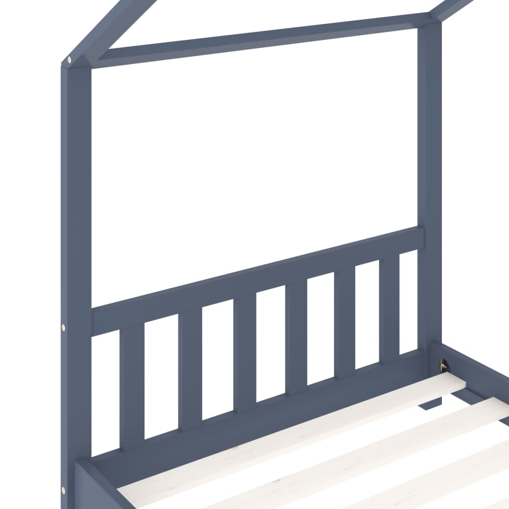 Kinderbedframe massief grenenhout grijs 90x200 cm is nu te koop bij PeponiXL, paradijselijk wonen!