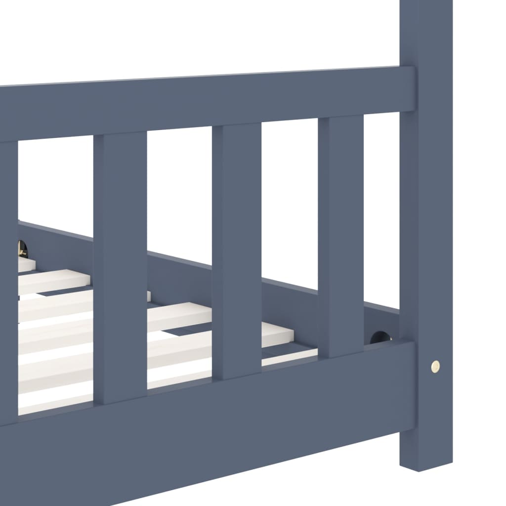 Kinderbedframe massief grenenhout grijs 90x200 cm is nu te koop bij PeponiXL, paradijselijk wonen!