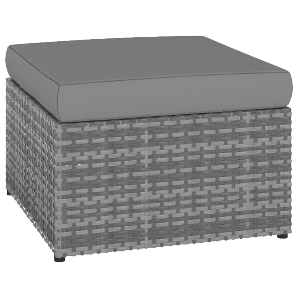 Tuinstoel met voetenbank poly rattan antracietkleurig is nu te koop bij PeponiXL, paradijselijk wonen!