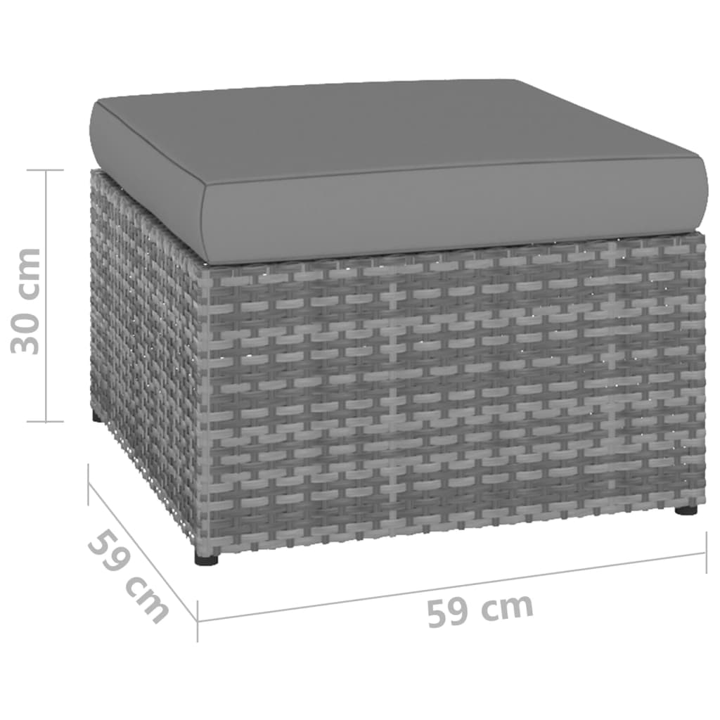 Tuinstoel met voetenbank poly rattan antracietkleurig is nu te koop bij PeponiXL, paradijselijk wonen!