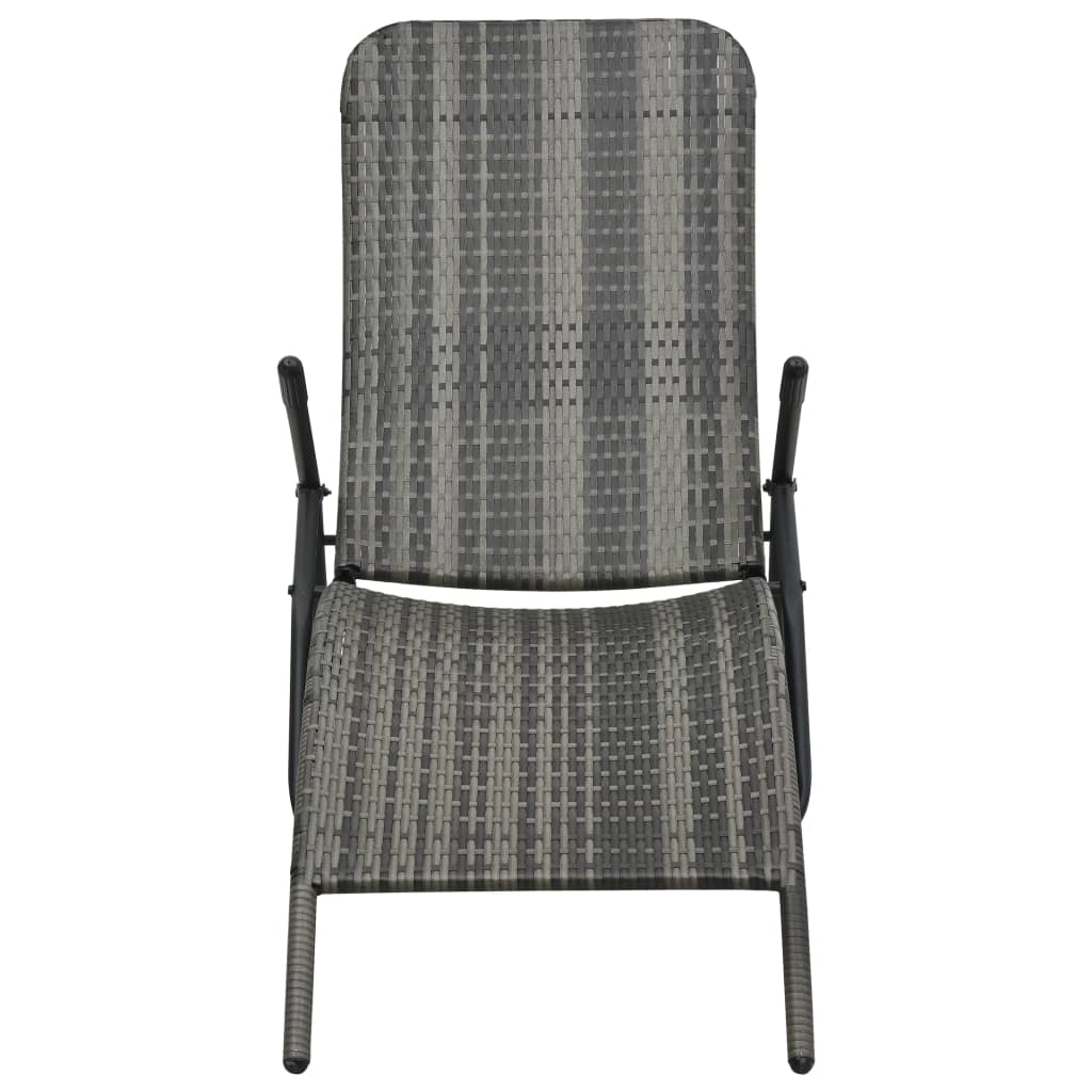 Ligbed inklapbaar poly rattan grijs is nu te koop bij PeponiXL, paradijselijk wonen!