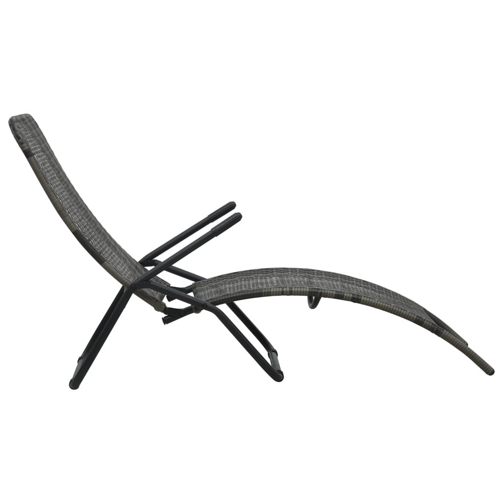Ligbed inklapbaar poly rattan grijs is nu te koop bij PeponiXL, paradijselijk wonen!