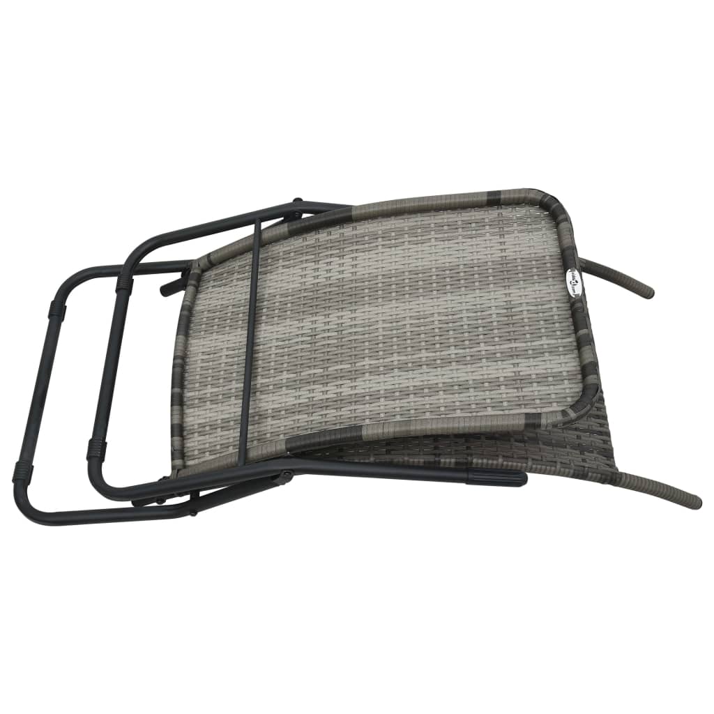 Ligbed inklapbaar poly rattan grijs is nu te koop bij PeponiXL, paradijselijk wonen!