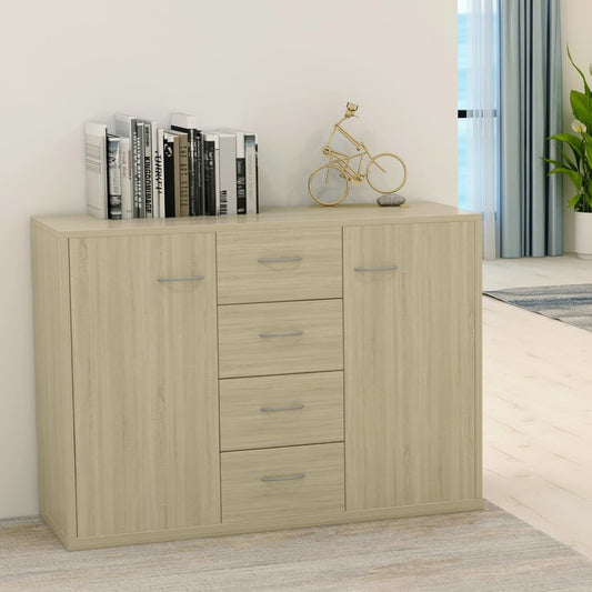 Dressoir 88x30x65 cm bewerkt hout sonoma eikenkleurig is nu te koop bij PeponiXL, paradijselijk wonen!