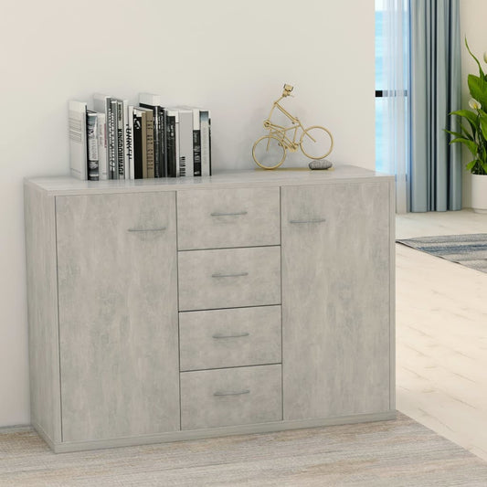 Dressoir 88x30x65 cm bewerkt hout betongrijs is nu te koop bij PeponiXL, paradijselijk wonen!