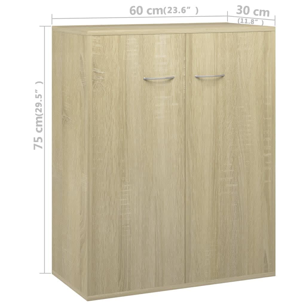 Dressoir 60x30x75 cm bewerkt hout sonoma eikenkleurig is nu te koop bij PeponiXL, paradijselijk wonen!