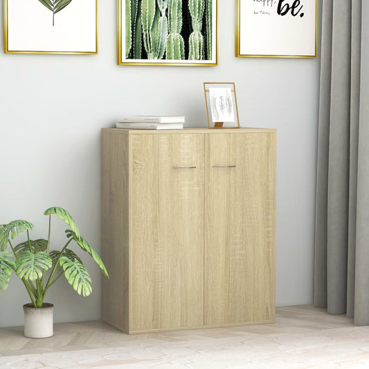 Dressoir 60x30x75 cm bewerkt hout sonoma eikenkleurig is nu te koop bij PeponiXL, paradijselijk wonen!