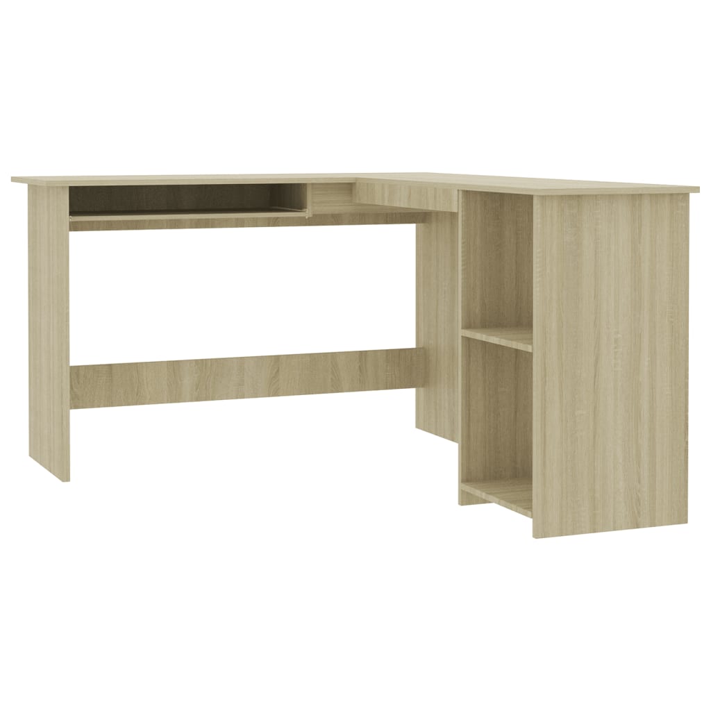 Hoekbureau L-vormig 120x140x75cm bewerkt hout sonoma eikenkleur is nu te koop bij PeponiXL, paradijselijk wonen!