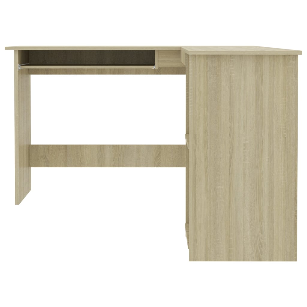 Hoekbureau L-vormig 120x140x75cm bewerkt hout sonoma eikenkleur is nu te koop bij PeponiXL, paradijselijk wonen!