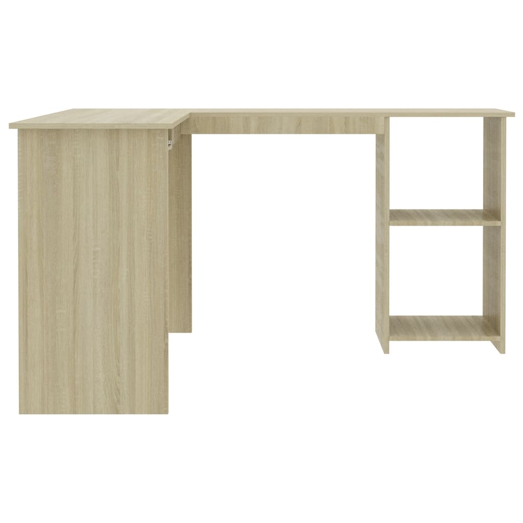 Hoekbureau L-vormig 120x140x75cm bewerkt hout sonoma eikenkleur is nu te koop bij PeponiXL, paradijselijk wonen!