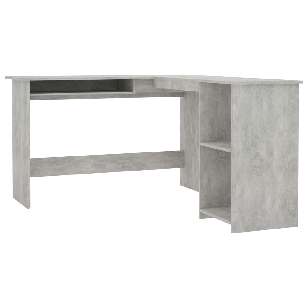 Hoekbureau L-vormig 120x140x75 cm bewerkt hout betongrijs is nu te koop bij PeponiXL, paradijselijk wonen!