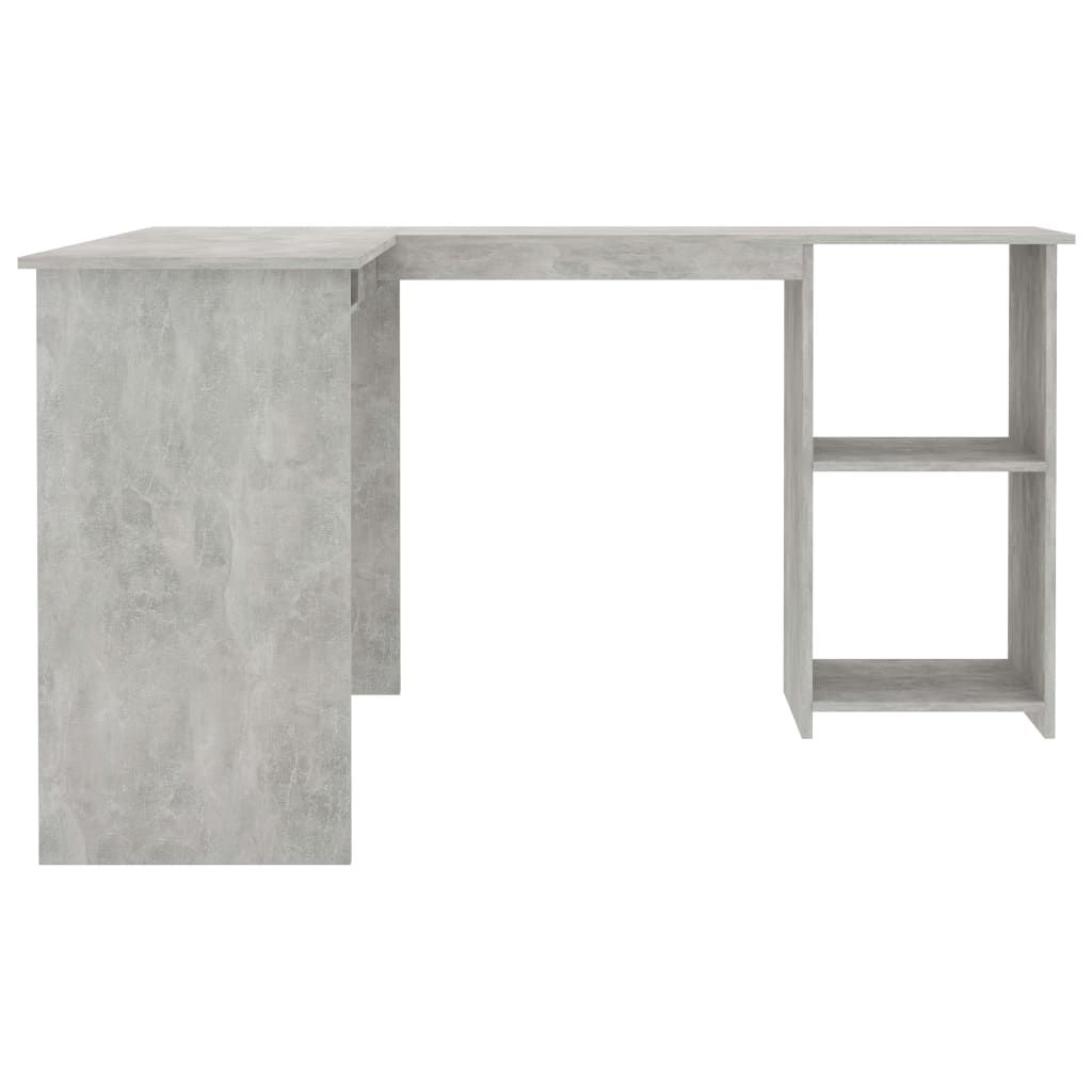 Hoekbureau L-vormig 120x140x75 cm bewerkt hout betongrijs is nu te koop bij PeponiXL, paradijselijk wonen!