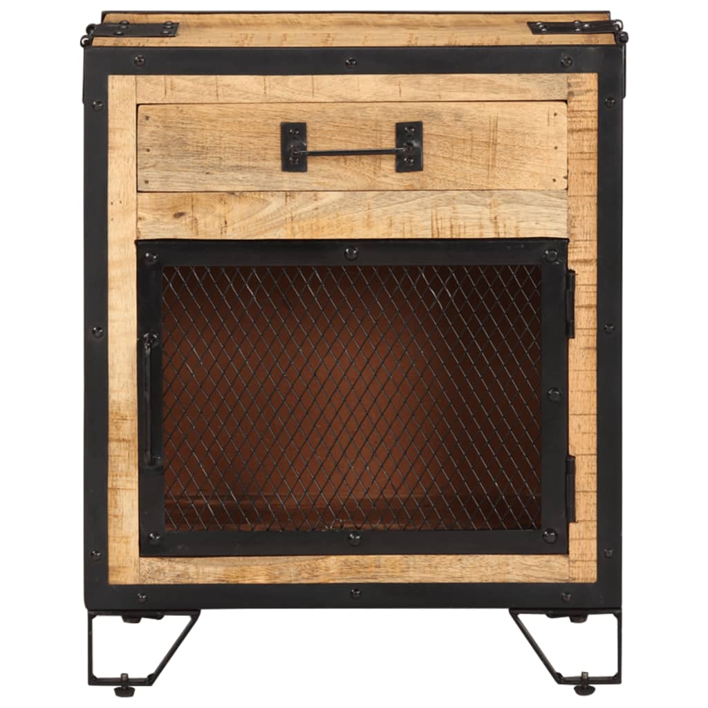 Nachtkastje 43x30x51 cm massief ruw mangohout is nu te koop bij PeponiXL, paradijselijk wonen!