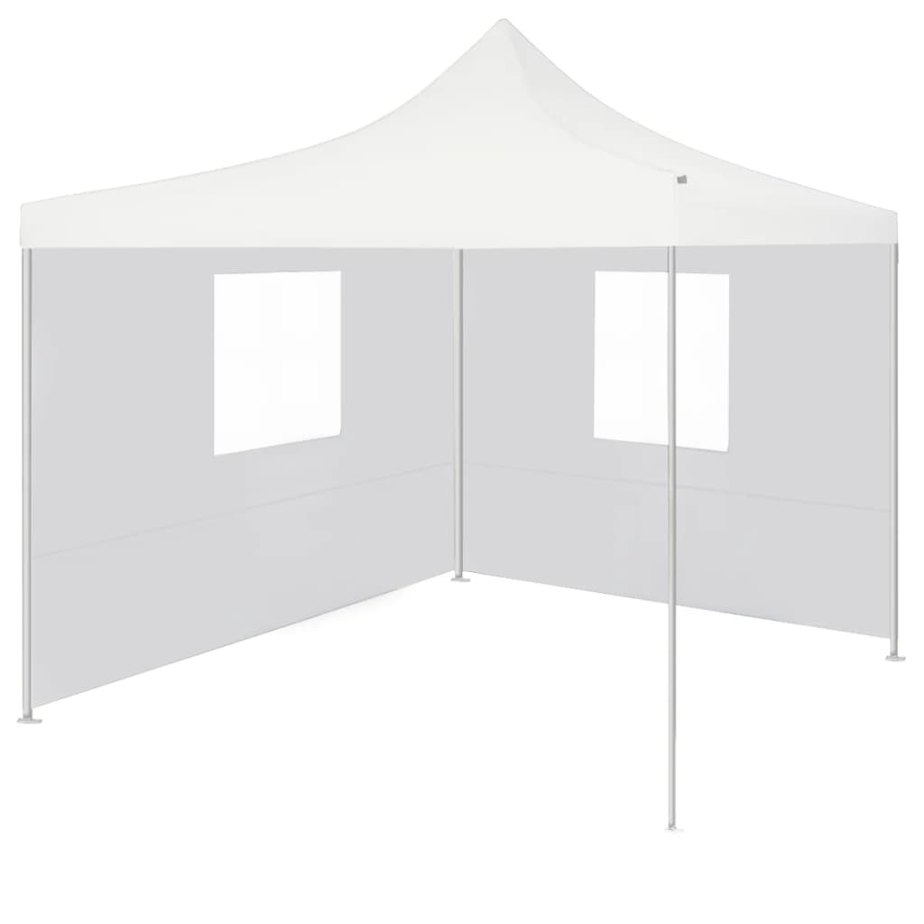 Partytent met 2 zijwanden inklapbaar 3x3 m staal wit is nu te koop bij PeponiXL, paradijselijk wonen!