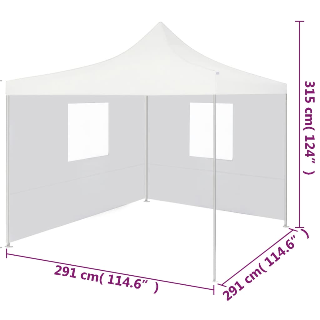 Partytent met 2 zijwanden inklapbaar 3x3 m staal wit is nu te koop bij PeponiXL, paradijselijk wonen!