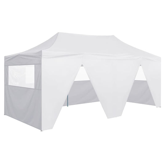 Partytent met 4 zijwanden inklapbaar 3x6 m staal wit is nu te koop bij PeponiXL, paradijselijk wonen!