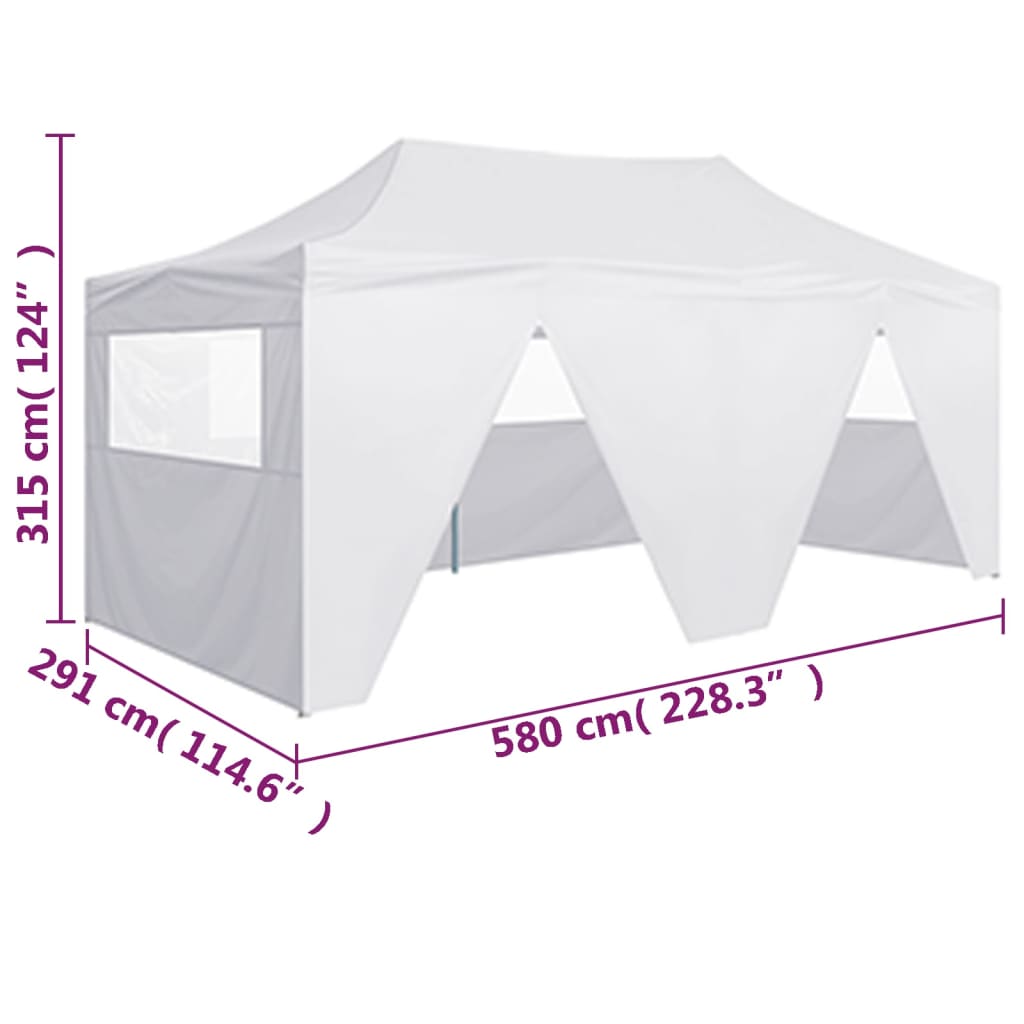 Partytent met 4 zijwanden inklapbaar 3x6 m staal wit is nu te koop bij PeponiXL, paradijselijk wonen!