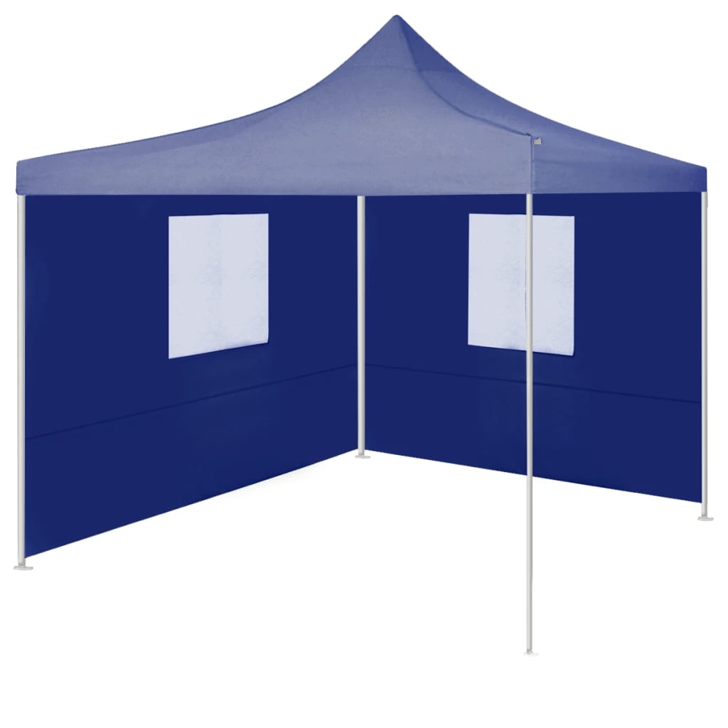 Partytent met 2 zijwanden inklapbaar 2x2 m staal blauw is nu te koop bij PeponiXL, paradijselijk wonen!