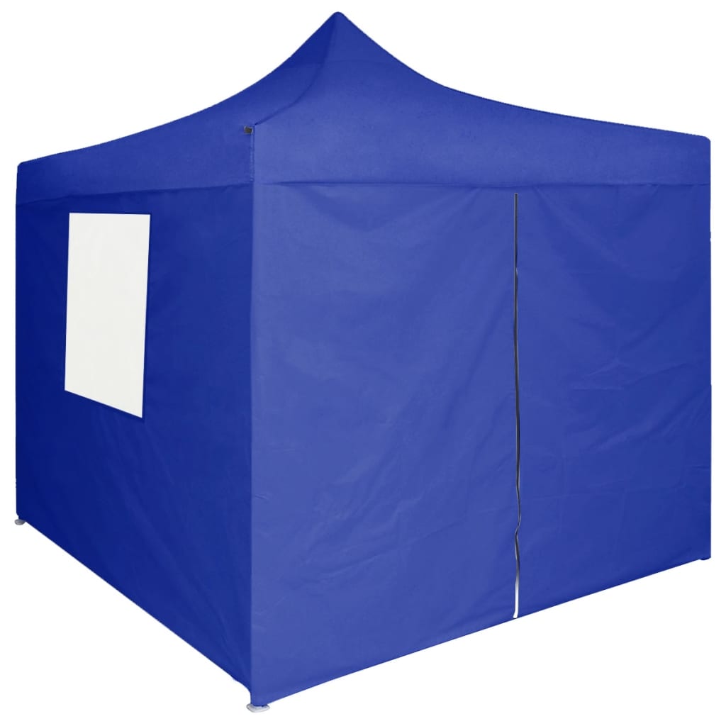 Partytent met 4 zijwanden inklapbaar 2x2 m staal blauw is nu te koop bij PeponiXL, paradijselijk wonen!