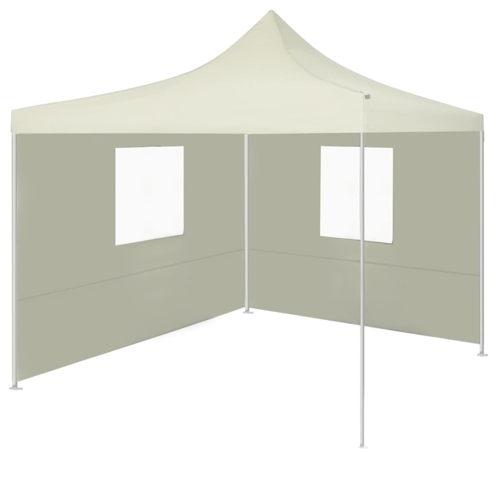 Partytent met 2 zijwanden inklapbaar 2x2 m staal crème is nu te koop bij PeponiXL, paradijselijk wonen!