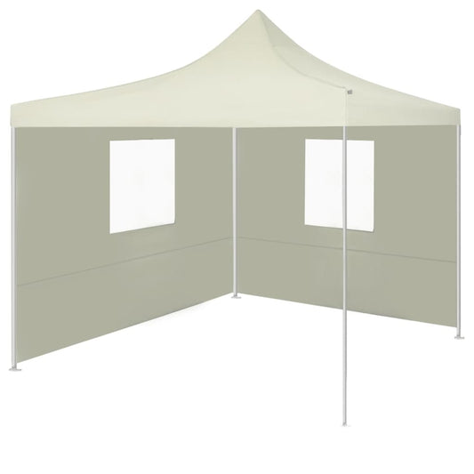 Partytent met 2 zijwanden inklapbaar 2x2 m staal crème is nu te koop bij PeponiXL, paradijselijk wonen!