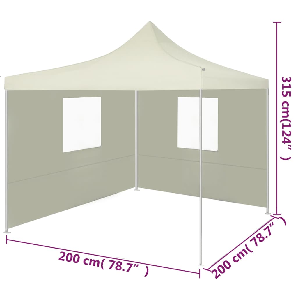 Partytent met 2 zijwanden inklapbaar 2x2 m staal crème is nu te koop bij PeponiXL, paradijselijk wonen!