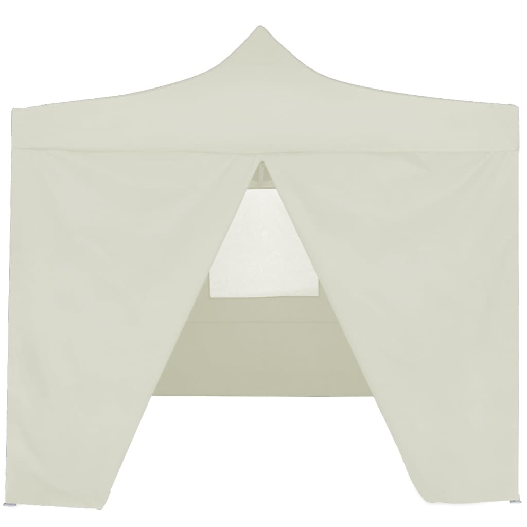 Partytent met 4 zijwanden inklapbaar 2x2 m staal crème is nu te koop bij PeponiXL, paradijselijk wonen!