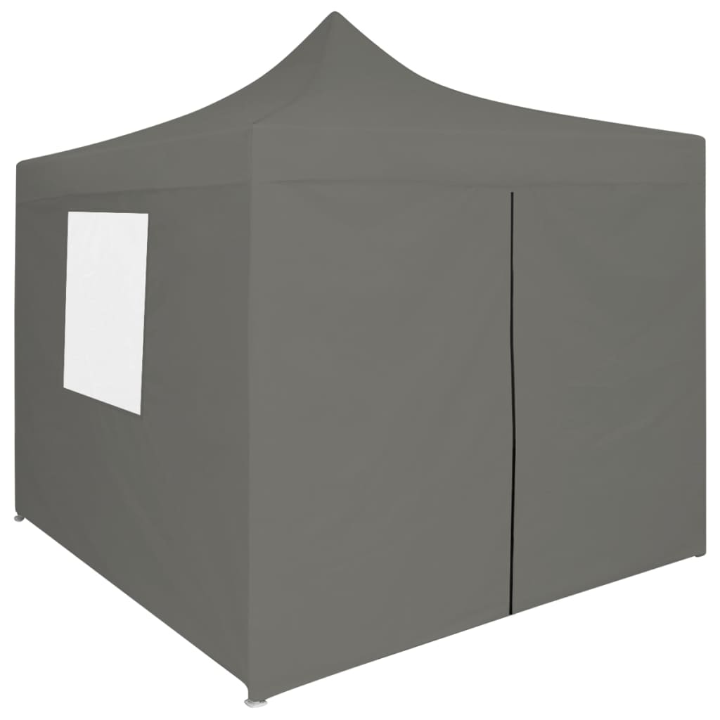 Partytent met 4 zijwanden inklapbaar 2x2 m staal antraciet is nu te koop bij PeponiXL, paradijselijk wonen!