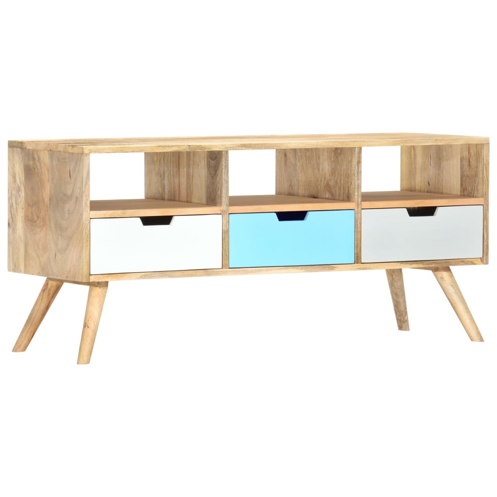 Tv-meubel 110x35x48 cm massief mangohout is nu te koop bij PeponiXL, paradijselijk wonen!
