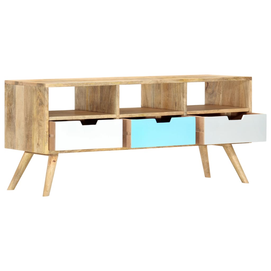 Tv-meubel 110x35x48 cm massief mangohout is nu te koop bij PeponiXL, paradijselijk wonen!
