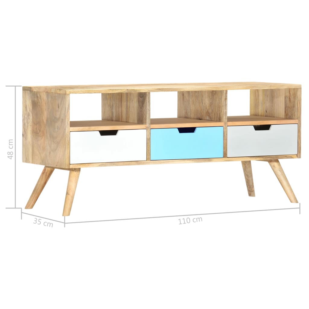 Tv-meubel 110x35x48 cm massief mangohout is nu te koop bij PeponiXL, paradijselijk wonen!