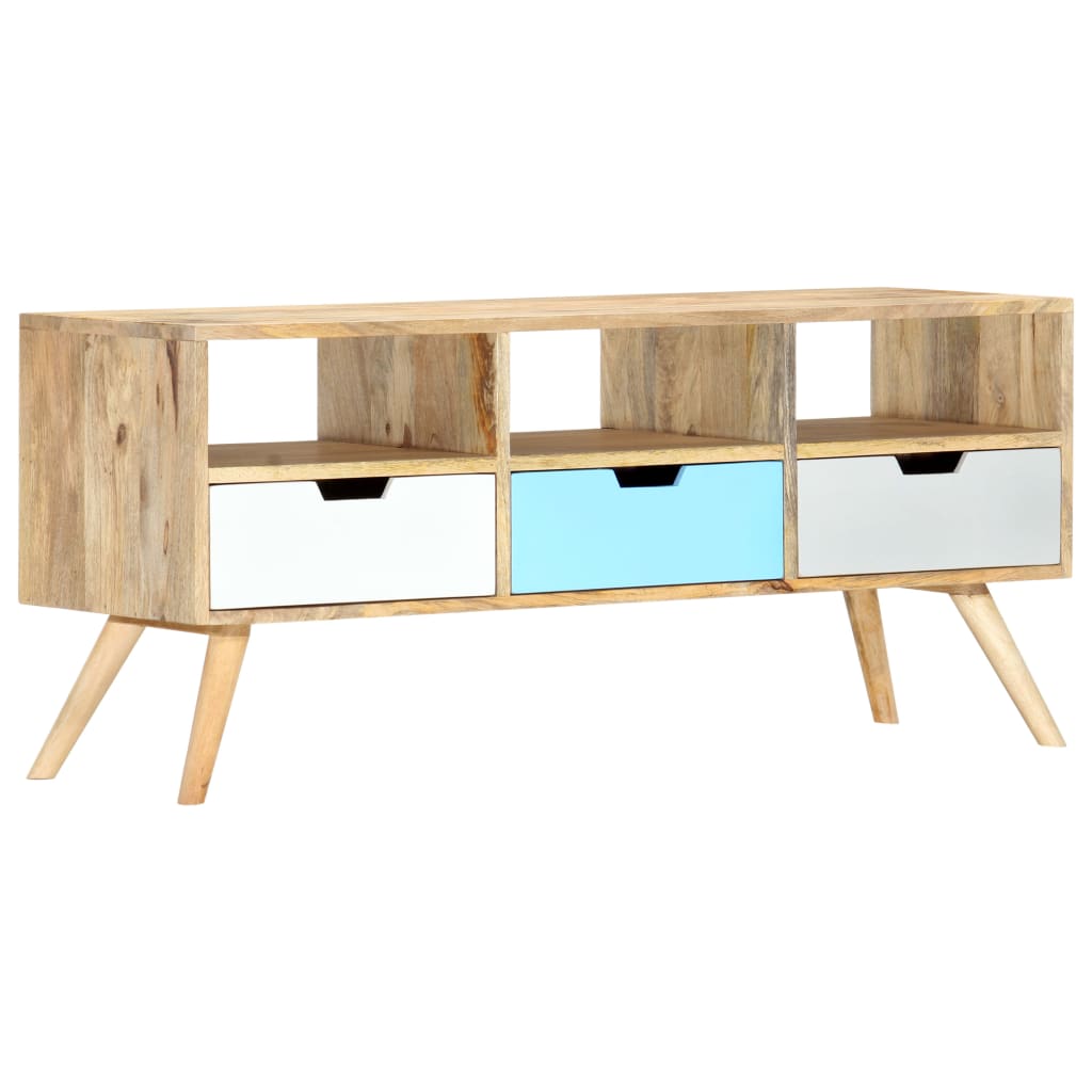 Tv-meubel 110x35x48 cm massief mangohout is nu te koop bij PeponiXL, paradijselijk wonen!