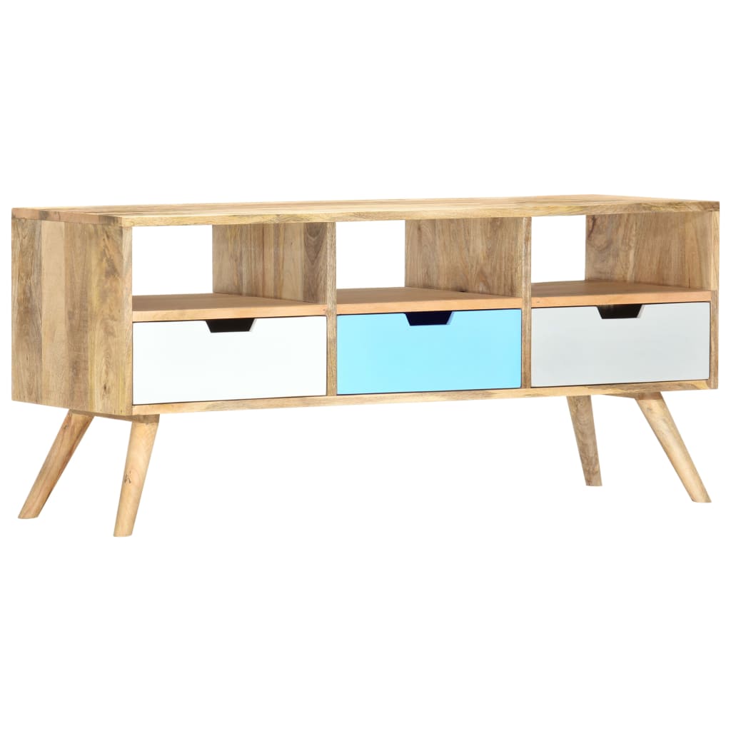 Tv-meubel 110x35x48 cm massief mangohout is nu te koop bij PeponiXL, paradijselijk wonen!