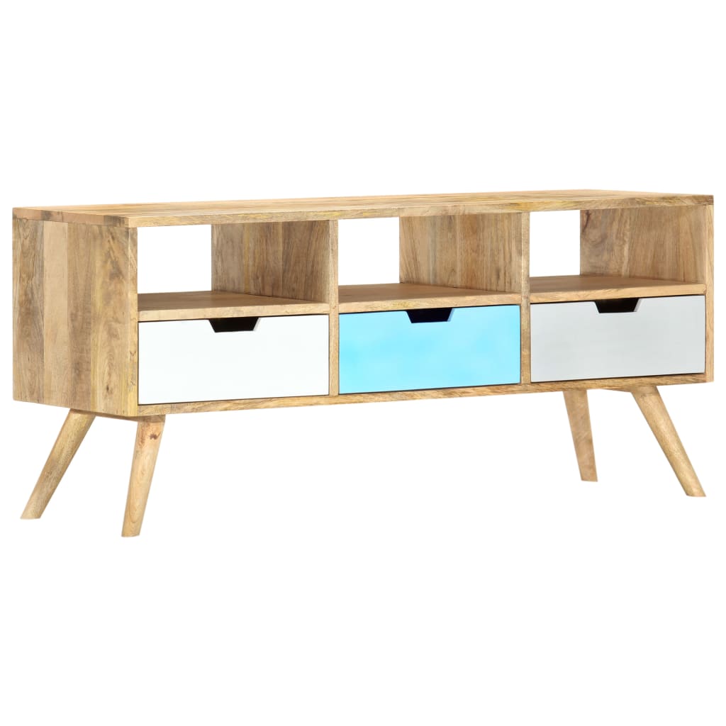 Tv-meubel 110x35x48 cm massief mangohout is nu te koop bij PeponiXL, paradijselijk wonen!
