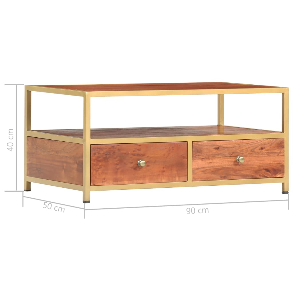 Salontafel 90x50x40 cm massief acaciahout is nu te koop bij PeponiXL, paradijselijk wonen!