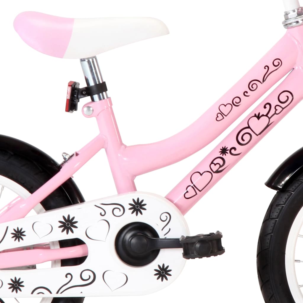 Kinderfiets met voordrager 14 inch wit en roze is nu te koop bij PeponiXL, paradijselijk wonen!