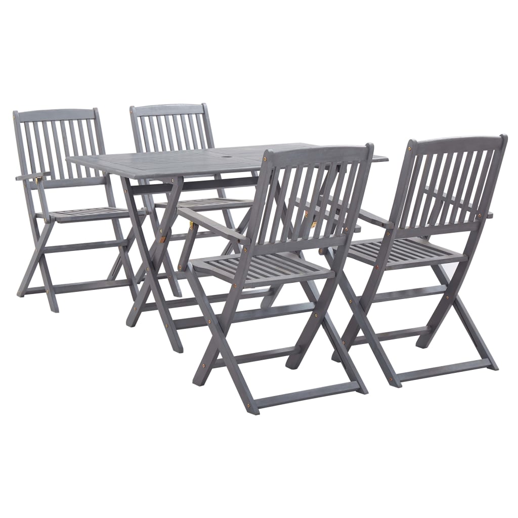 5-delige Tuinset massief acaciahout grijs is nu te koop bij PeponiXL, paradijselijk wonen!