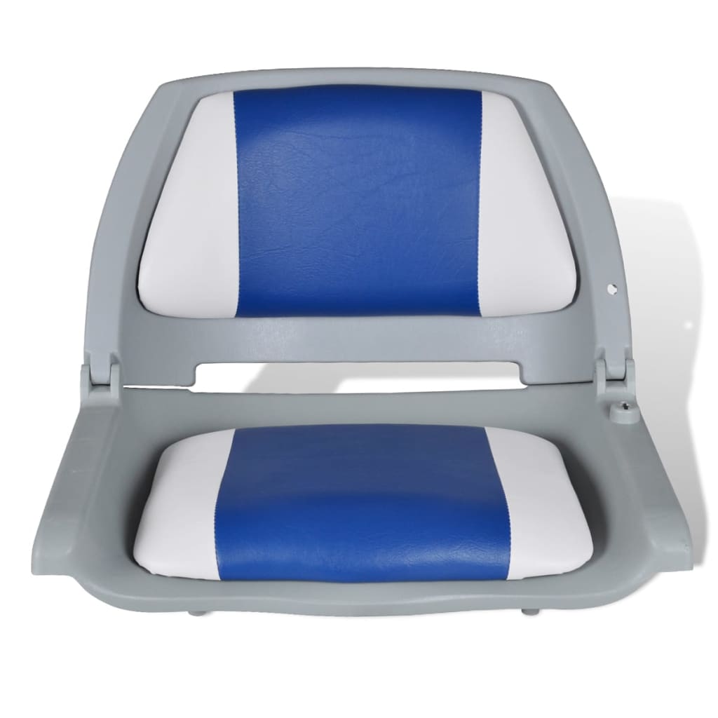 Bootstoelen 2 st inklapbare rugleuning 41x51x48 cm blauw wit is nu te koop bij PeponiXL, paradijselijk wonen!