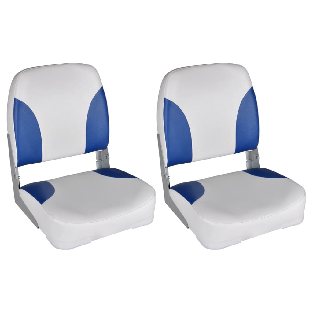 Bootstoelen 2 st inklapbare rugleuning 41x36x48 cm blauw wit is nu te koop bij PeponiXL, paradijselijk wonen!