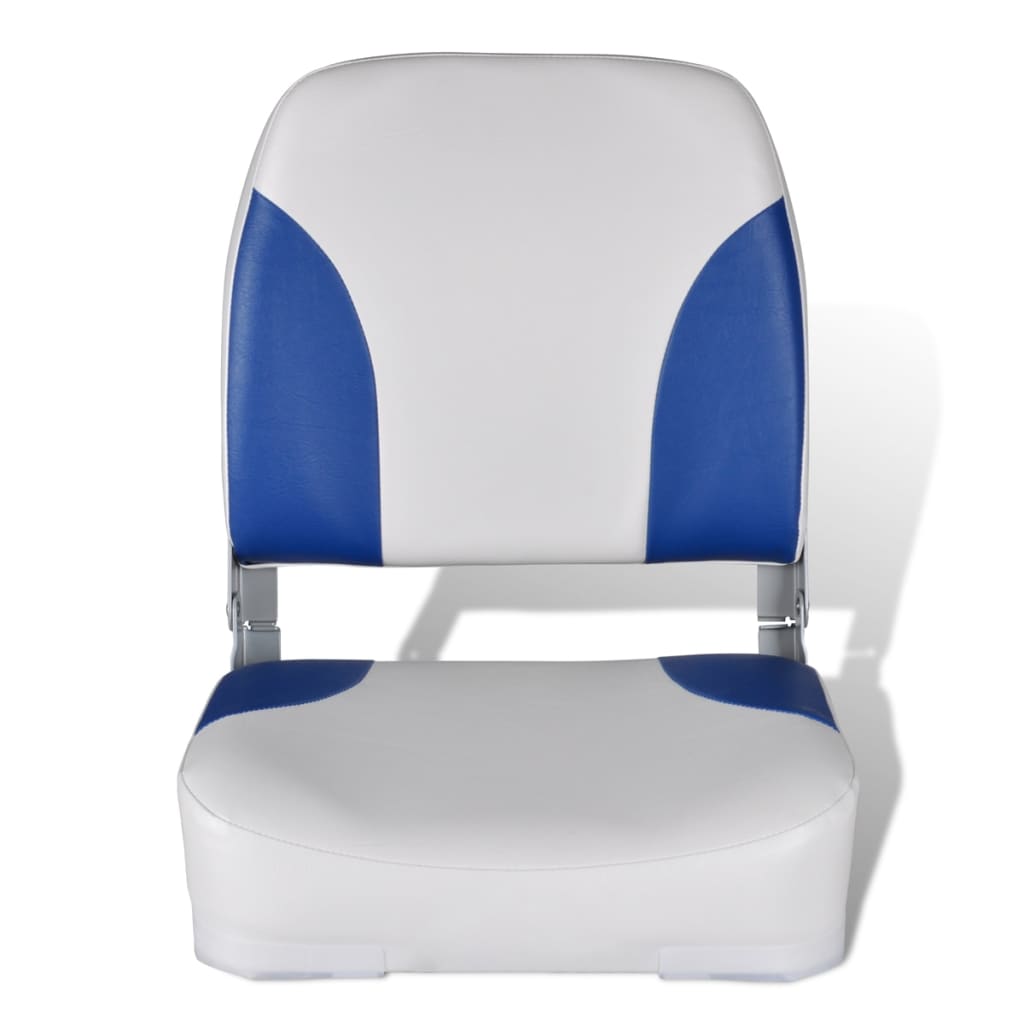 Bootstoelen 2 st inklapbare rugleuning 41x36x48 cm blauw wit is nu te koop bij PeponiXL, paradijselijk wonen!