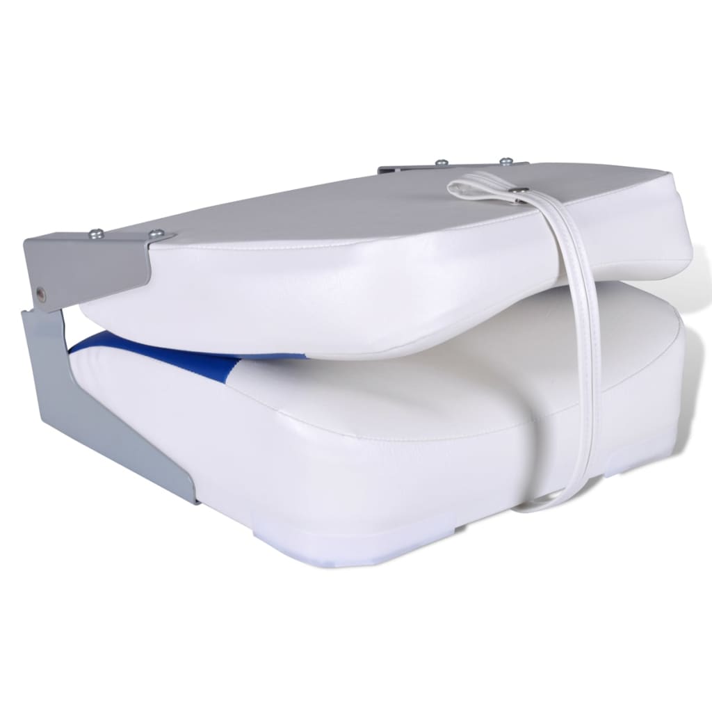 Bootstoelen 2 st inklapbare rugleuning 41x36x48 cm blauw wit is nu te koop bij PeponiXL, paradijselijk wonen!